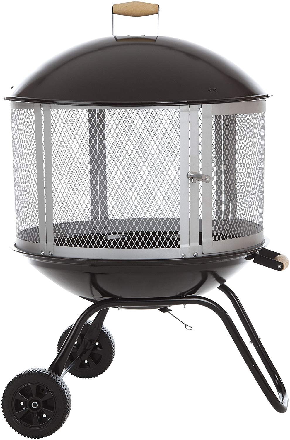 Bessemer 01471 28" Patio Fireplace, Black and Silver
