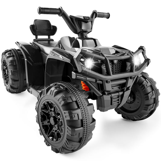 Best Choice Products 12V Kids Ride-On ATV Quad w/ Bluetooth, 2.4mph Max, Treaded Tires, LED Lights, Radio - Black