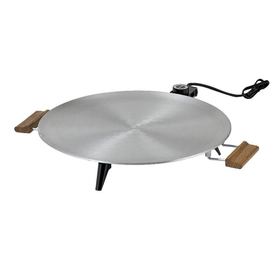 Bethany Heritage Griddle 1450 W 16 In. Dia. Satin Finish, Wood Handles