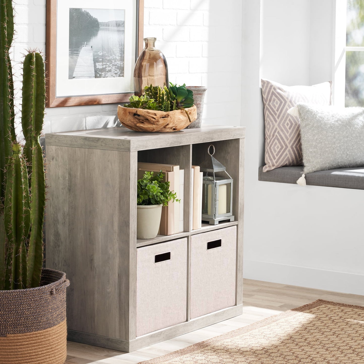 Better Homes & Gardens 4 Cube Storage Organizer, Charcoal