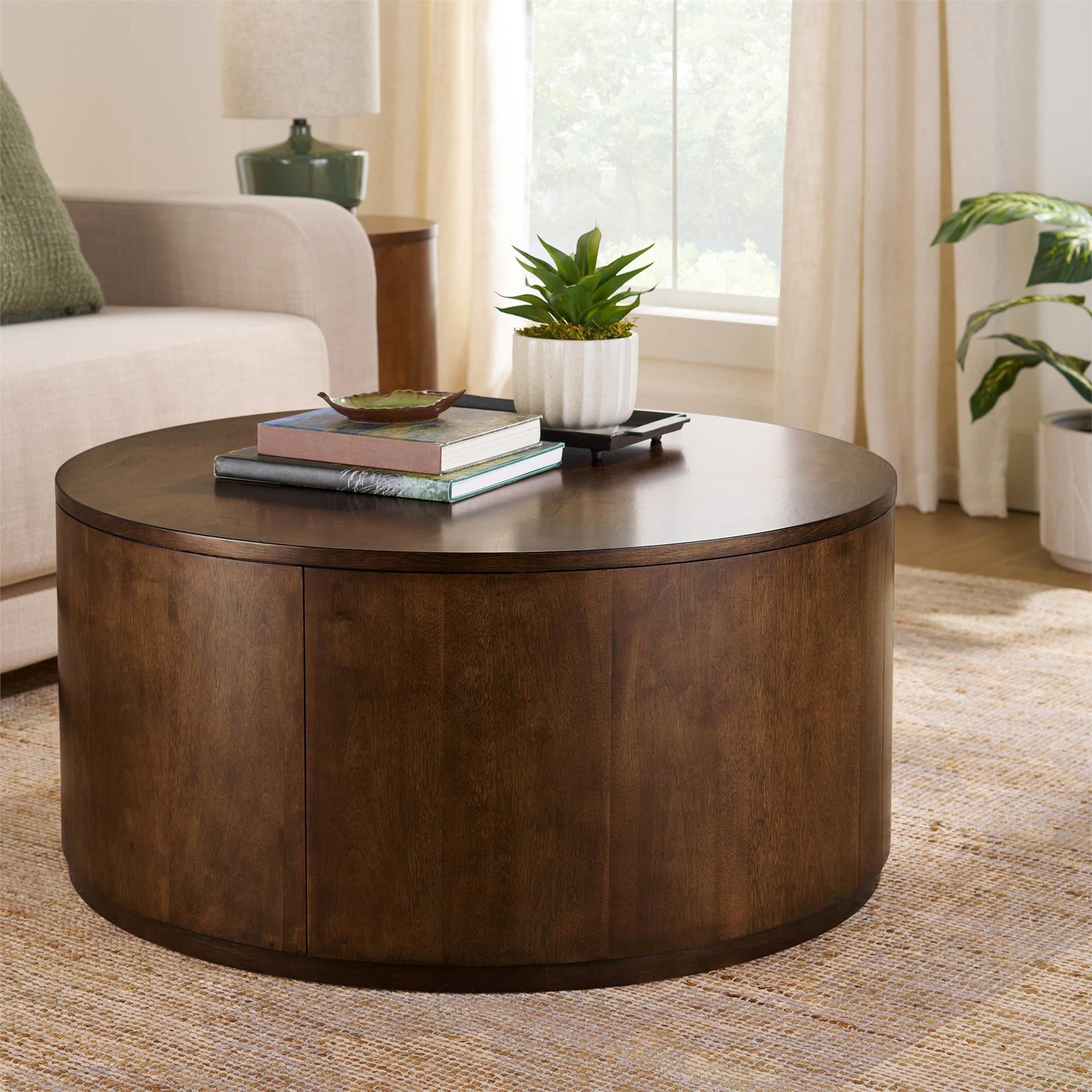 Better Homes & Gardens Miller Drum Coffee Table, Black
