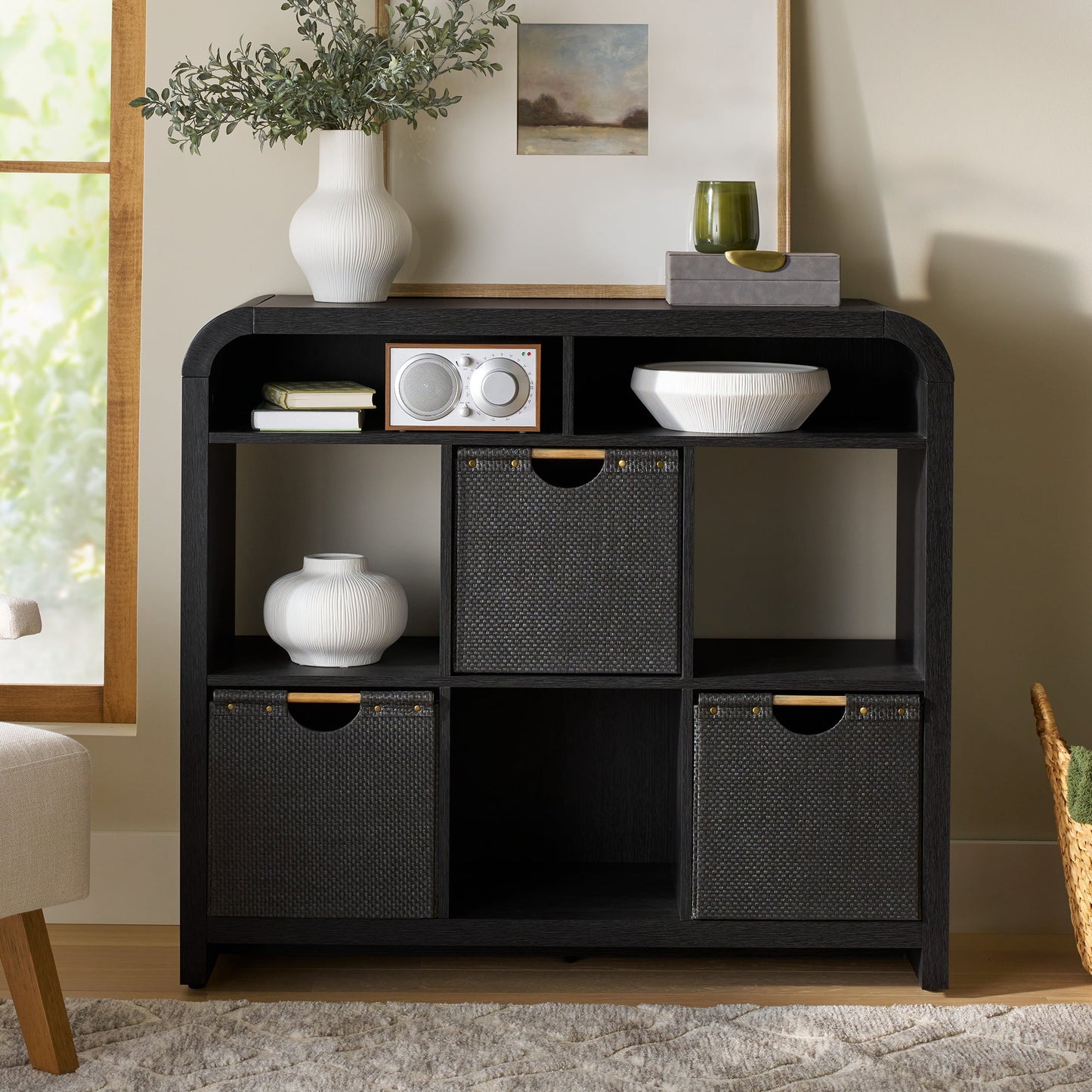 Better Homes & Gardens Juliet 6 Cube Storage Organizer, Black Finish