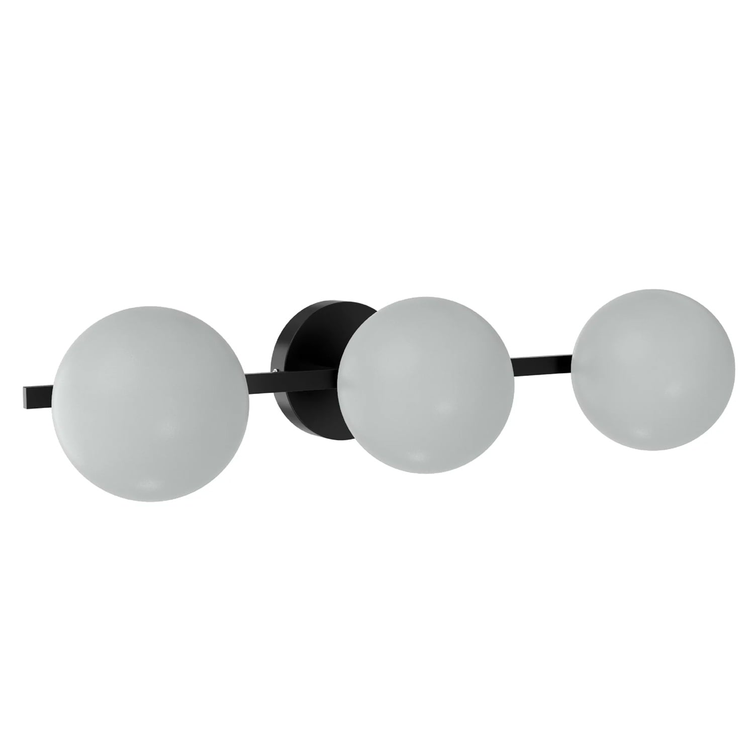 Better Homes & Gardens Modern Vanity Light, Acabado Negro, Persianas de Vidrio Esmerilado, Bombillas LED T6