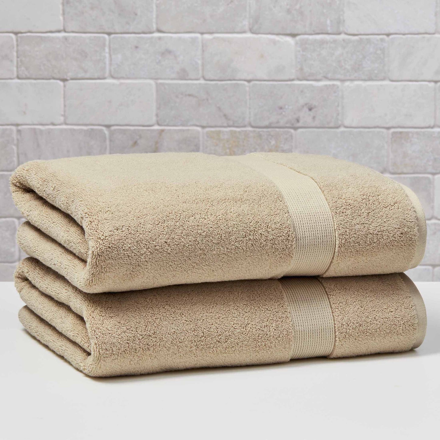 Better Homes & Gardens Signature Soft Solid Cotton 2 Piece Bath Sheet Set,Almond Biscuit