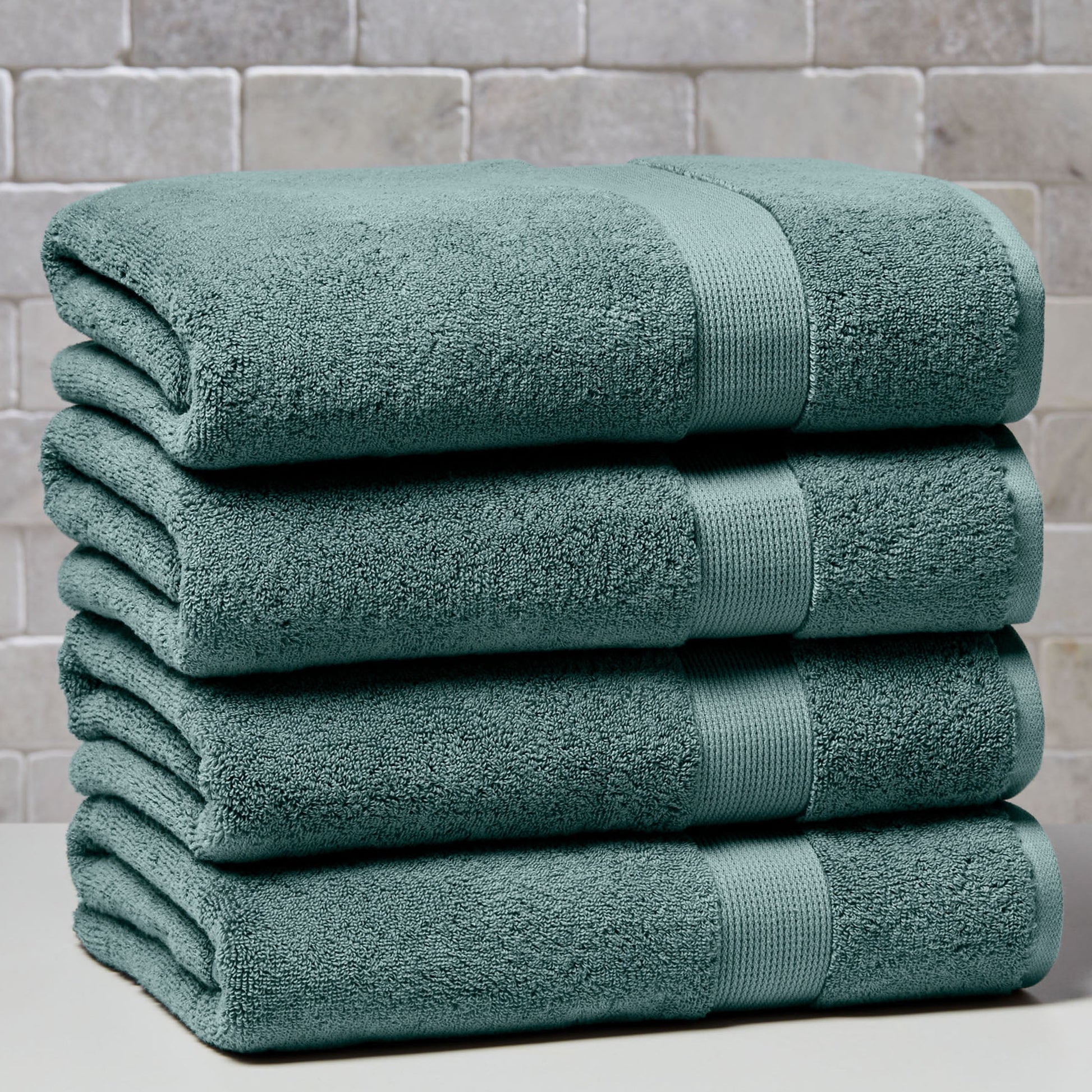 Better Homes & Gardens Signature Soft Solid Cotton 4 Piece Bath Bath Towel Set,Nimbus Blue