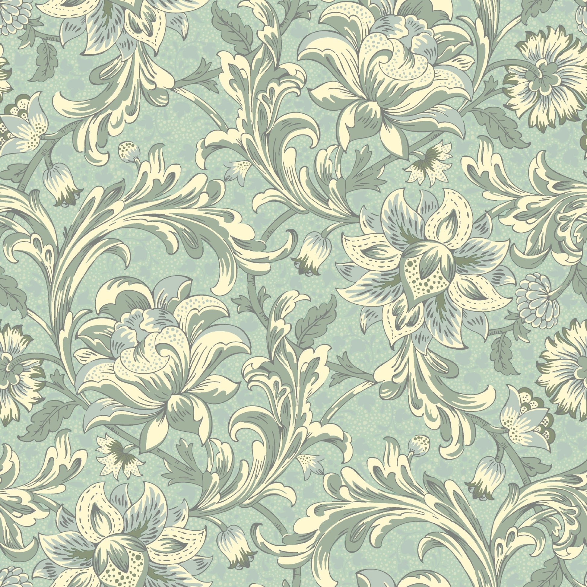 Better Homes & Gardens Teal Isolda Jacobean Peel and Stick Wallpaper, 20.5" x 18'