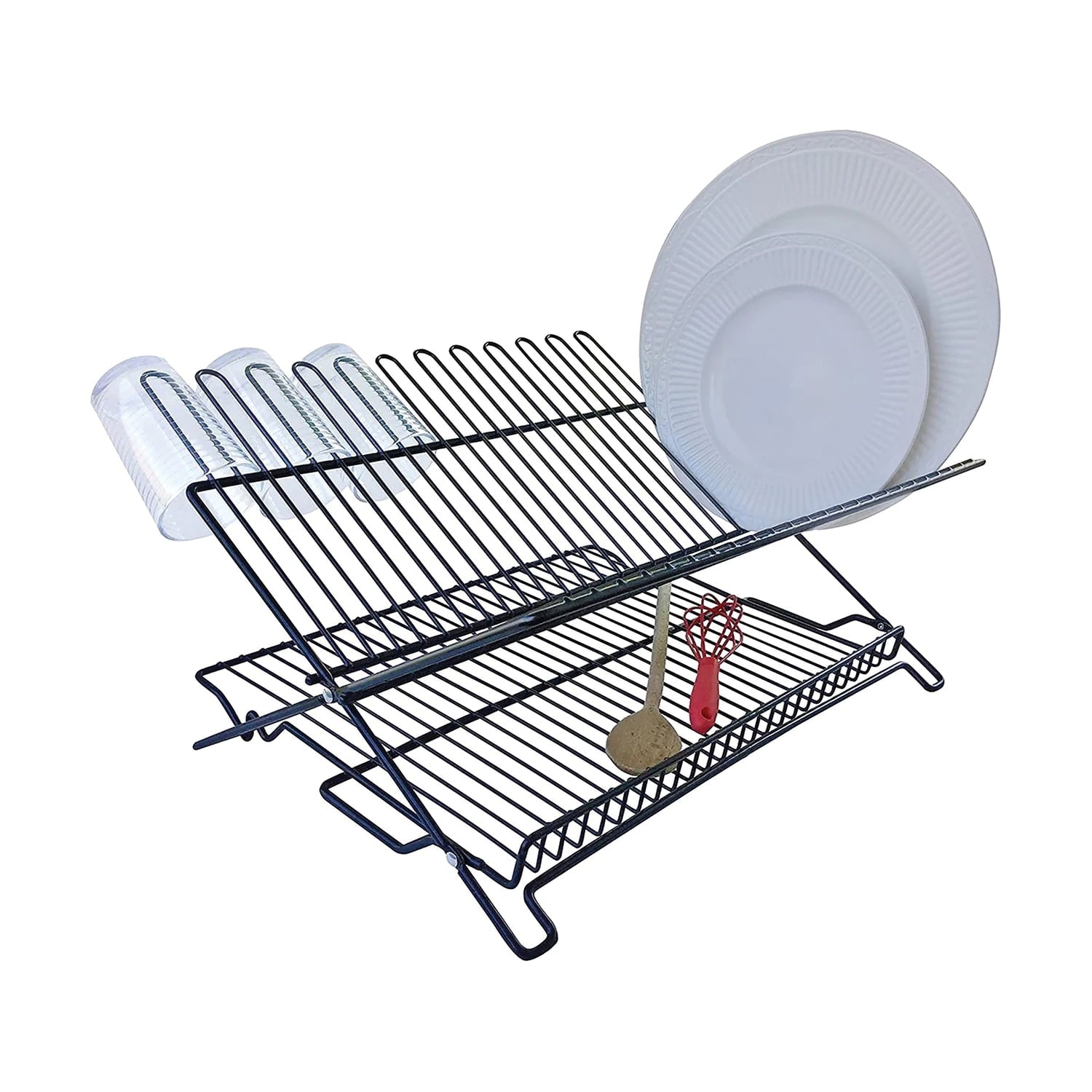 Better Houseware Jr. Folding Dish Rack, Black