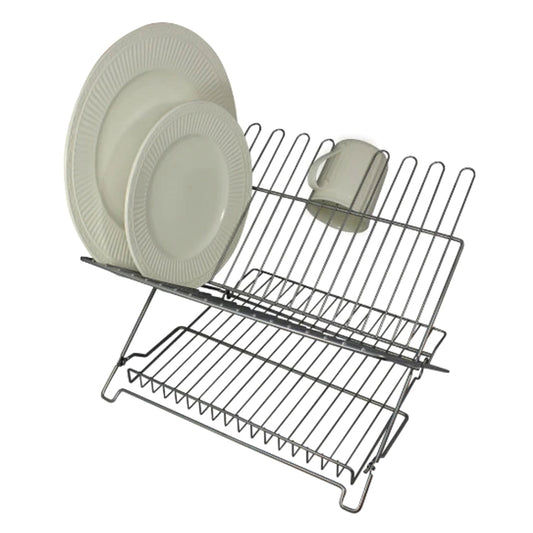 Better Houseware Jr. Folding Dish Rack, Metallic