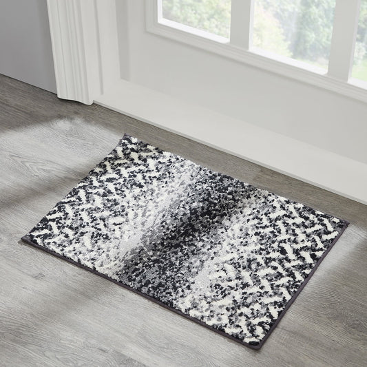 Better Trends Bath Rug 17â€ x 24â€ Bathroom Rug Mat Non-Slip Micro Polyester Bath Rugs for Bathroom Floor, Shower, Tub, Toilet Casablanca Collection - (Gray)