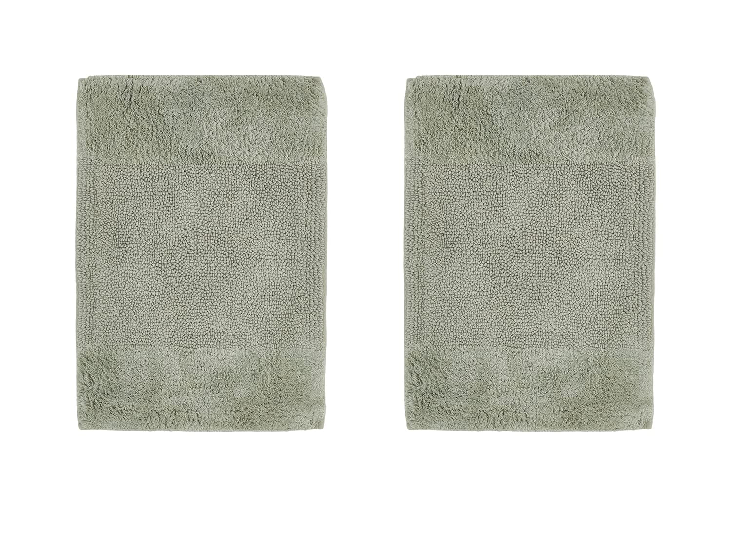 Better Trends 2 Piece Bathroom Rug Set, 100% Cotton, Extra Soft Tufted Bath Mat, Water Absorbent & Non Slip Bath Rug, (Dark Sage) Granada Collection