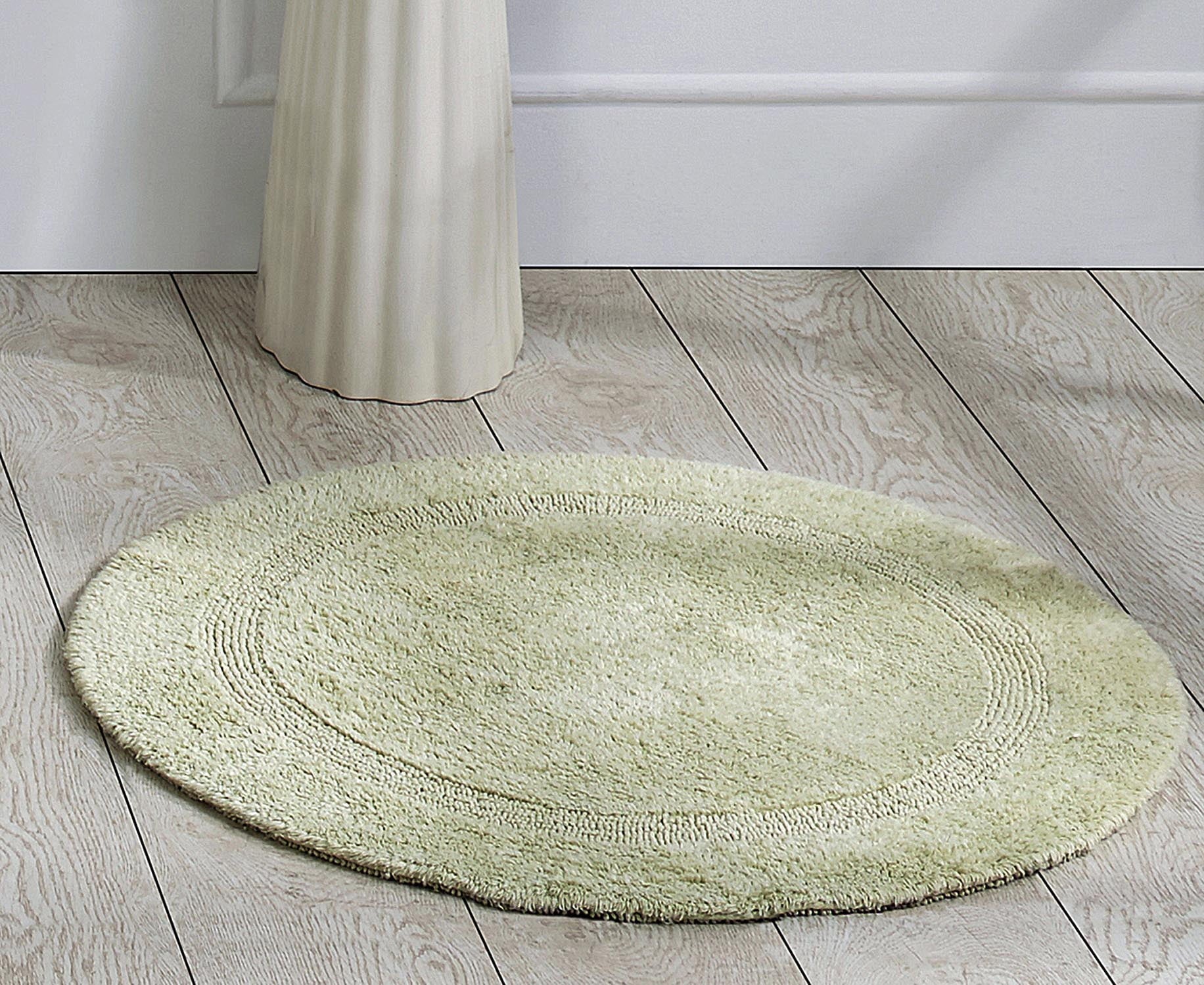 Better Trends Round Bath Mat 30" Diameter Elegant Reversible Bath Rug, Extra Soft Cotton for Ultimate Comfort, Absorbent, Ideal for Half Baths and Powder Rooms, (Sage) Lux Collection