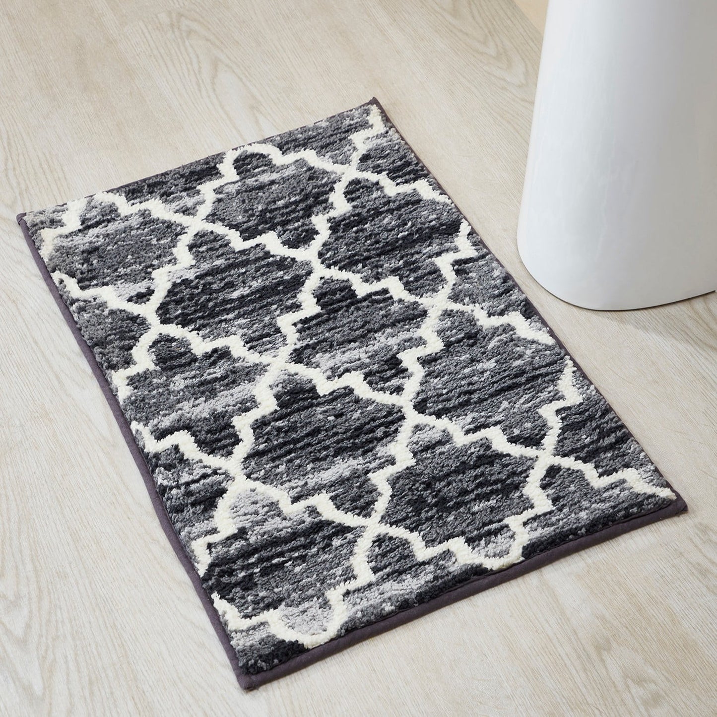 Better Trends 2-Piece Bathroom Rug Set, 17"x 24" & 24"x 40", 100% Cotton Soft, Water Absorbent, Non-Slip, Machine Washable â€“ Ideal for Sink, Tub, Shower, or Bathroom Entry â€“ Savio Collection - Gray