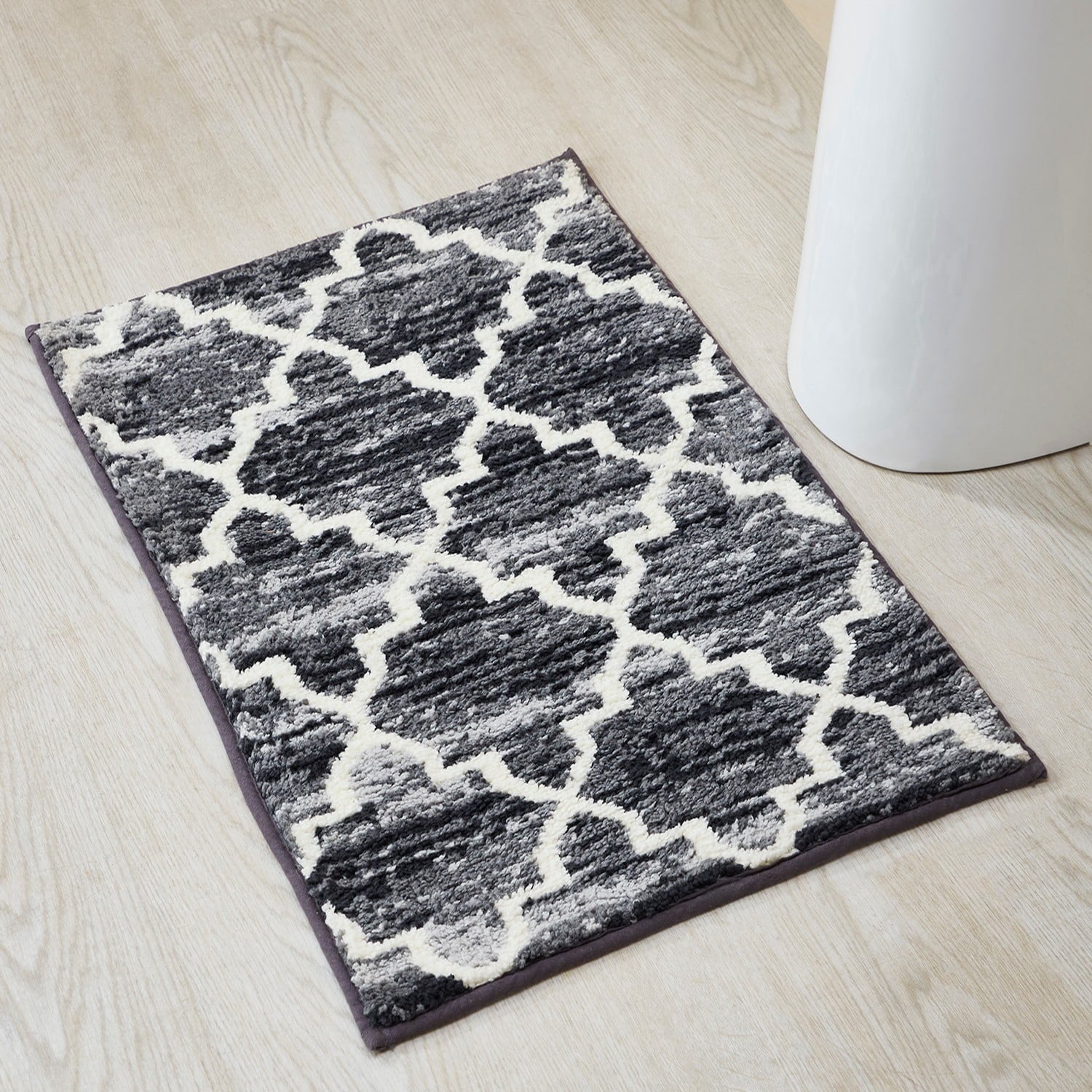 Better Trends 2-Piece Bathroom Rug Set, 17"x 24" & 24"x 40", 100% Cotton Soft, Water Absorbent, Non-Slip, Machine Washable â€“ Ideal for Sink, Tub, Shower, or Bathroom Entry â€“ Savio Collection - Gray