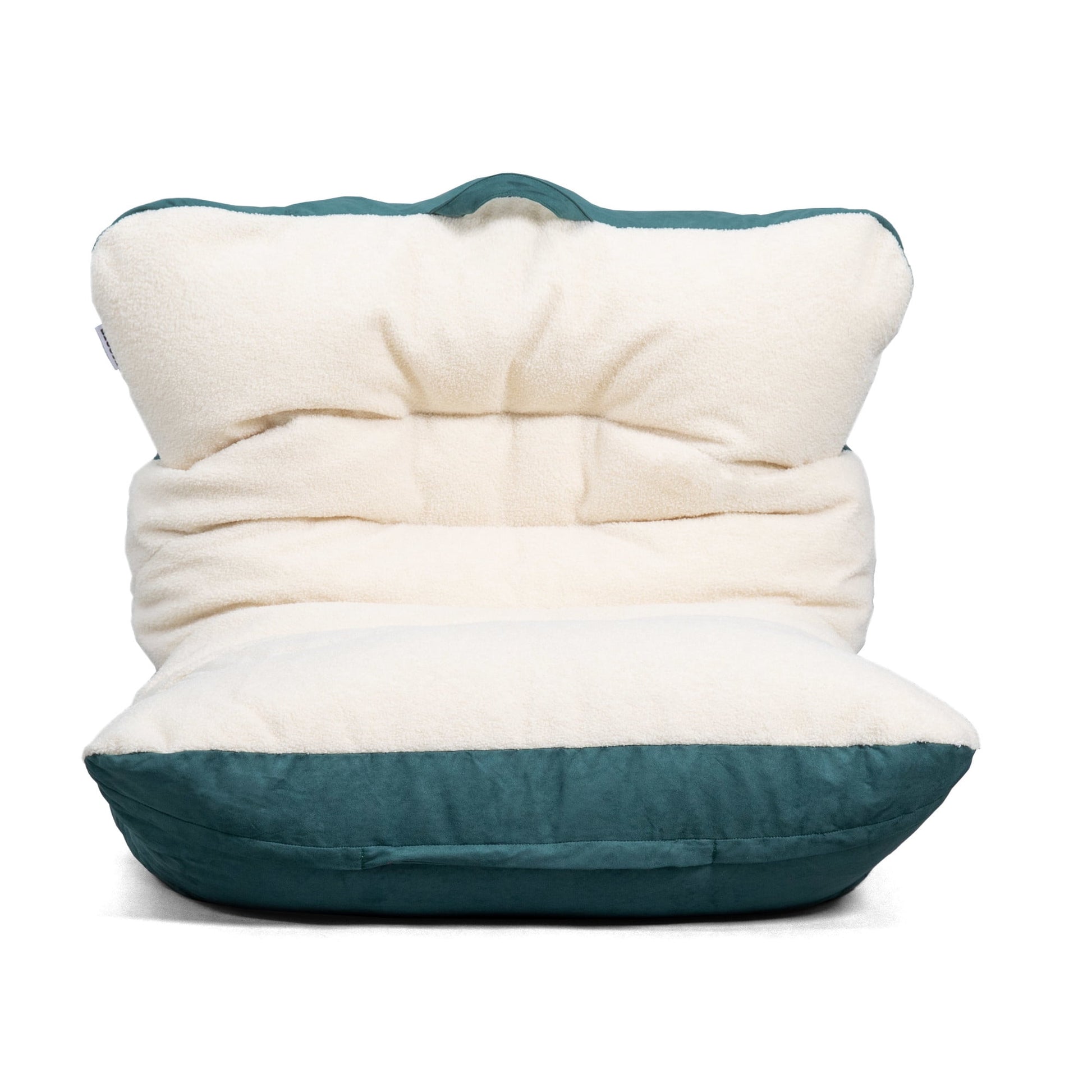 Big Joe Roma Bean Bag Chair, Oat Sherpa and Sage, Vegan Suede, 3 feet