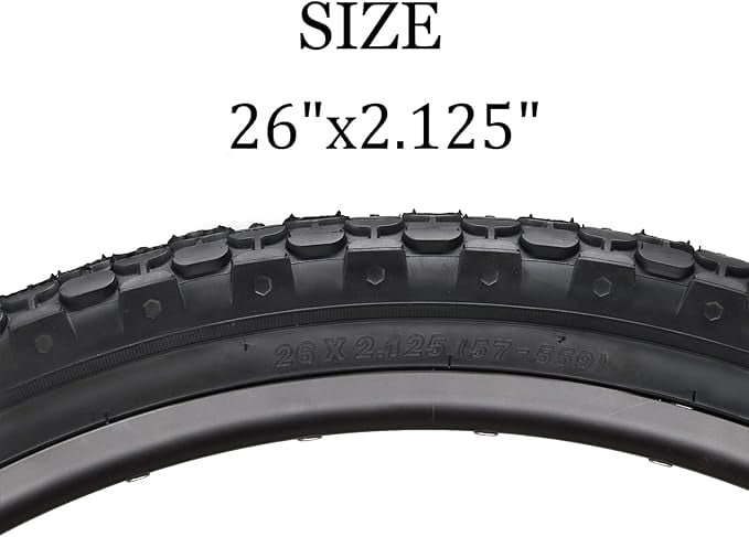  Bike Tire,24/26x2.12 Inch Folding Replacement Tire for Beach Cruiser Bicycle