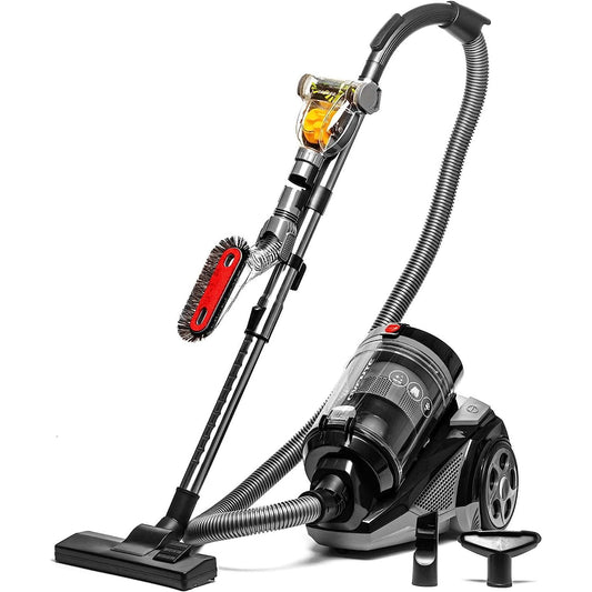 Bilot Heavy Duty Electric Bagless Canister Vacuum Cleaner 3L Dust Cup, Portable Corded Suction Vacuum Machine with Cleaning Tools Compact Easy to Clean & Storage, Black ST2620B