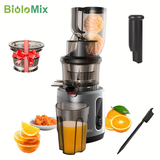 BioloMix 200W Wide-Mouth Slow Juicer: BPA-Free, Easy to Clean, and Suitable for UK Plugs