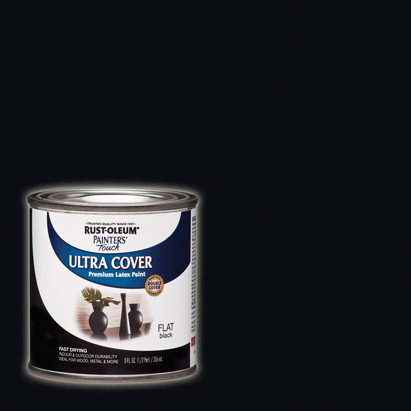 Black, Rust-Oleum Painter's Touch Ultra Cover Flat, Half Pint, 6 Pack