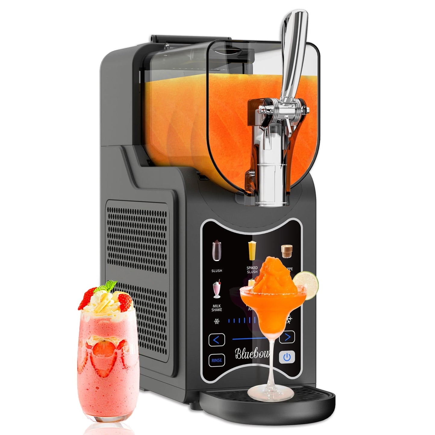 Bluebow Slushie Machine for Home, 88oz Vessel Slushy Maker with 6 Preset Programs, No Ice Needed, Frozen Drink Maker for Slush, Smoothie, Frappe, Milkshakes and More