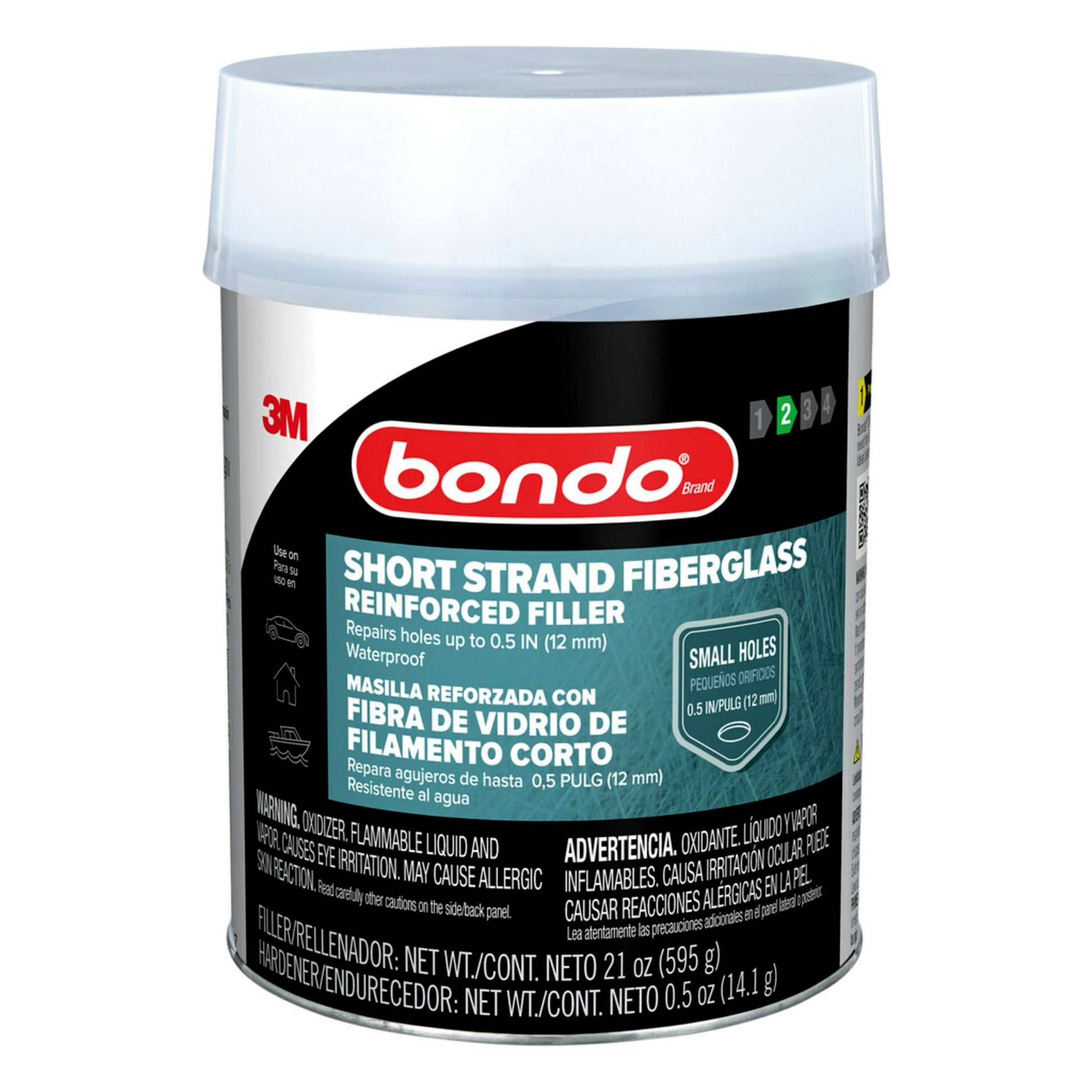 BondoÂ® Relleno Reforzado de Fibra de Vidrio de Hebra Corta SS-PT-ES, 21 oz