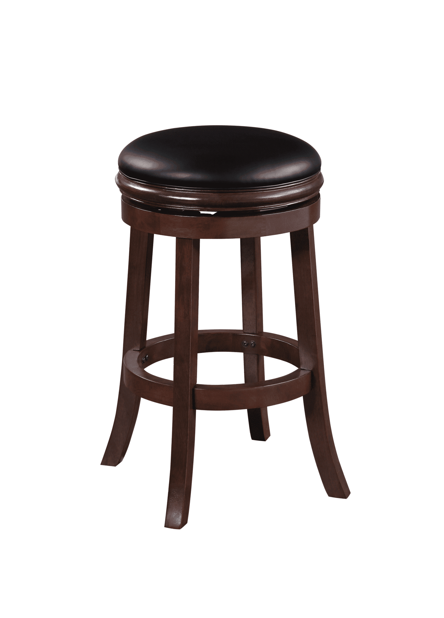 Boraam Wood Backless Swivel Bar Height Stool in Cappuccino Finish