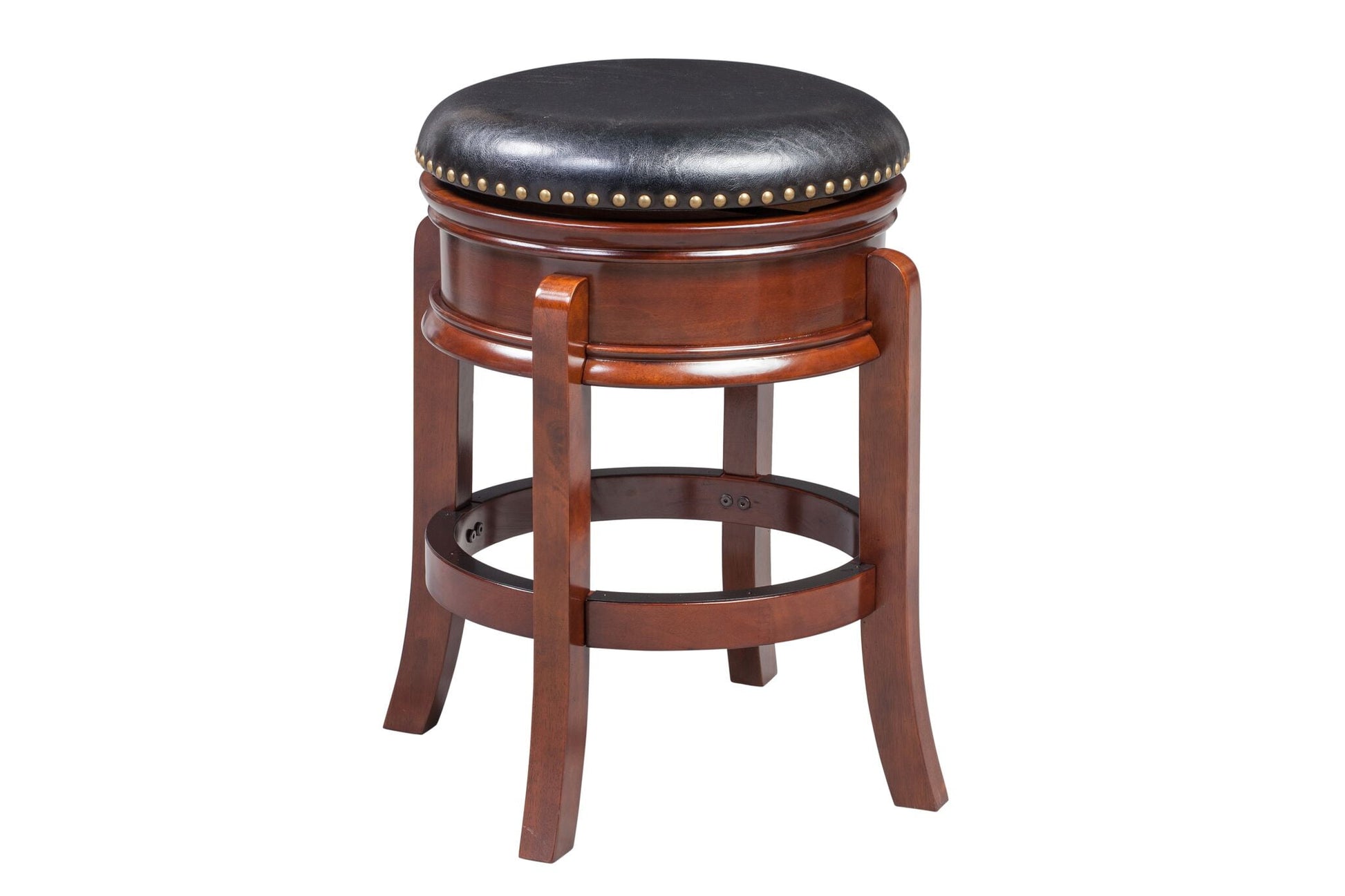 Boraam Hamilton Counter Height Backless Swivel Wood Counter Stool, Cherry Finish