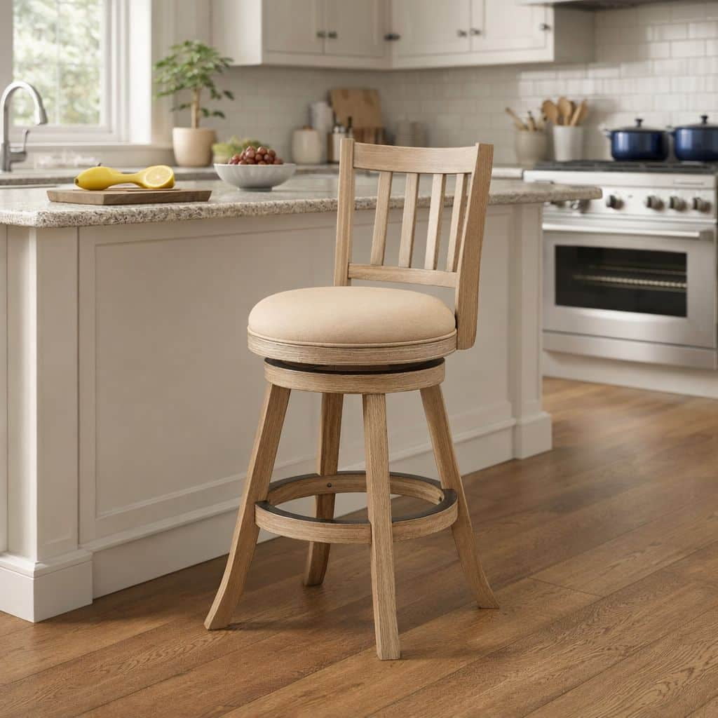 Boraam Sheldon Swivel Wood Counter Stool - Oatmeal