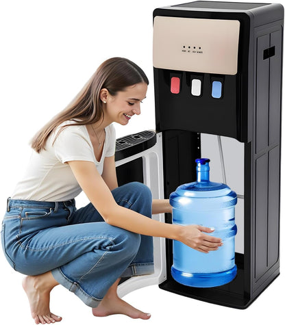 Bottom Loading Water Cooler Dispenser for 5.28 Gallon Bottles, Hot & Cold Standing Water Dispenser, 2 Temperatures with Hot & Cold Spouts,450w Heating Power for Homes, Kitchens. (Dark Gray-450w)