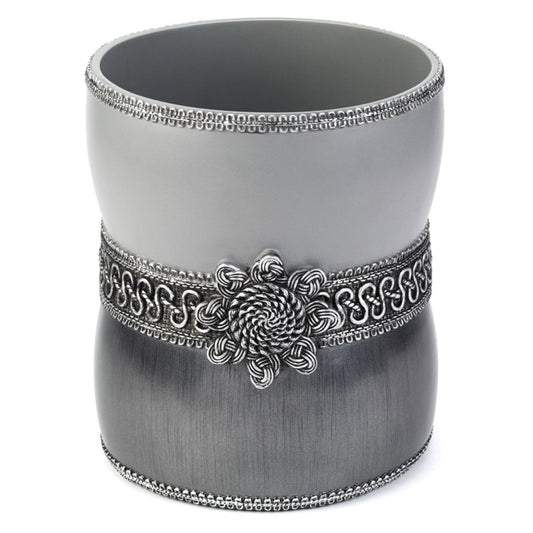 Braided Medallion Waste Basket Granite