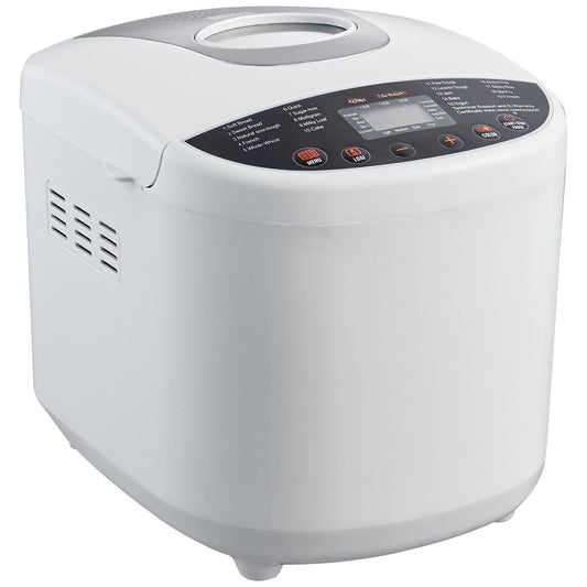 Bread Maker, 19-in-1 2LB Dough Machine, Nonstick Ceramic Pan Automatic Breadmaker with Gluten Free Setting, Whole Wheat Bread Making, Digital, Programmable, 3 Loaf Sizes, 3 Crust Colors, White