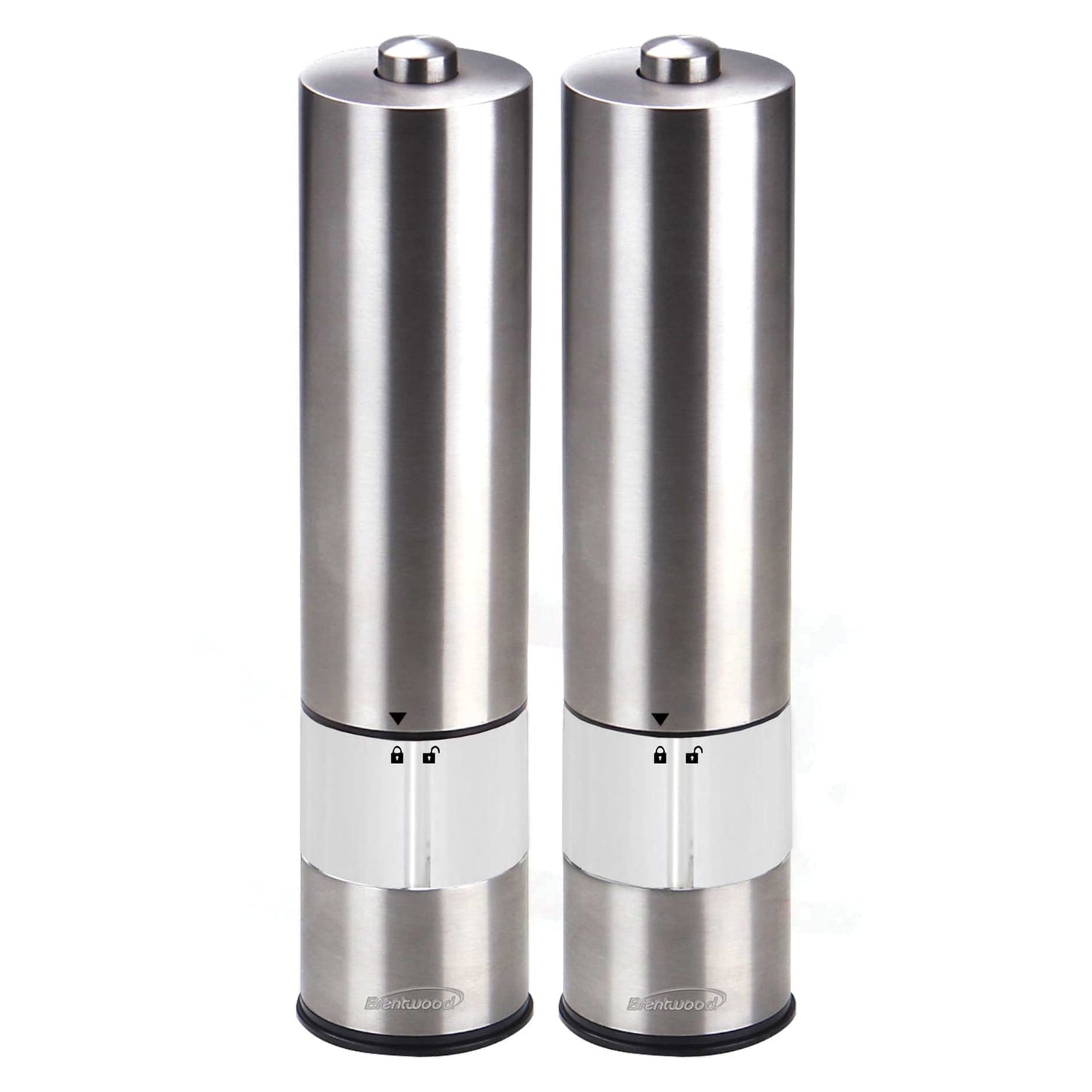 Brentwood Electric Blue LED Stainless Steel Salt and Pepper Adjustable Ceramic Grinders
