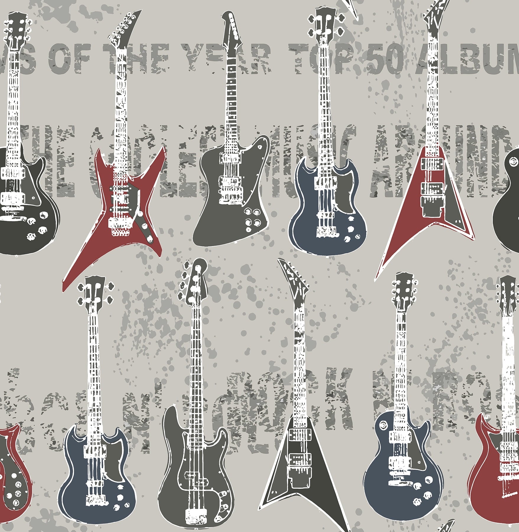 Brewster Richards Red Rock Star Guitar Stripe Wallpaper