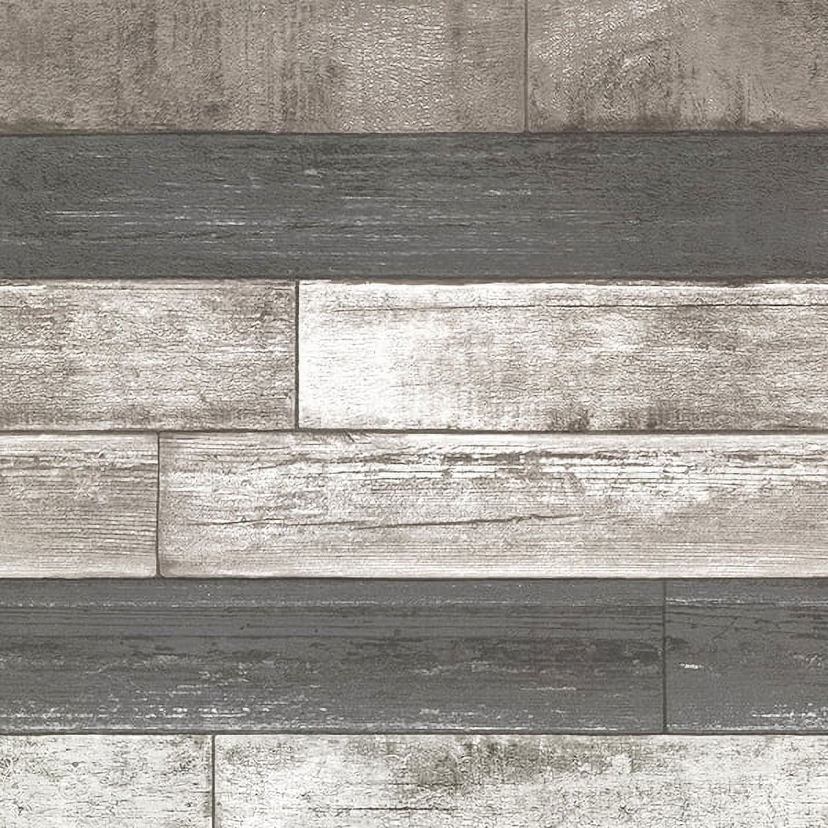 Brewster Wood Grey Ashwile Unpasted Non Woven Wallpaper, 20.5-in by 33-ft, 56.4 sq. ft.