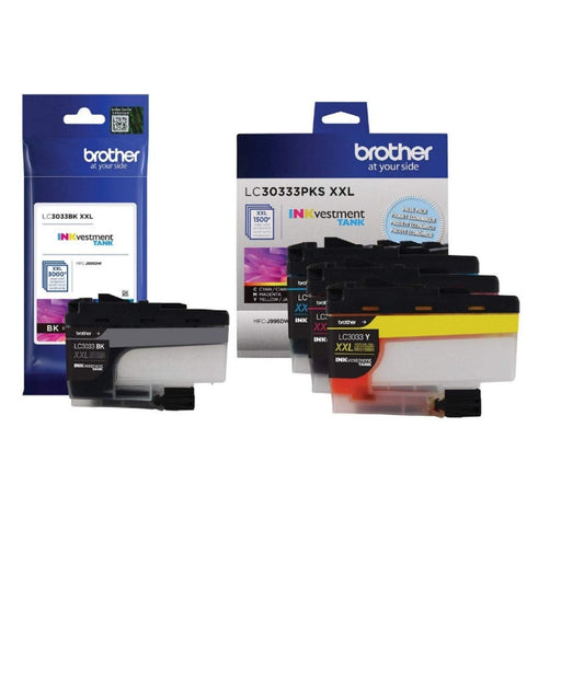 Brother LC3033 Black, Cyan, Magenta, Yellow Super High Yield Inkjet Ink-4 Pack