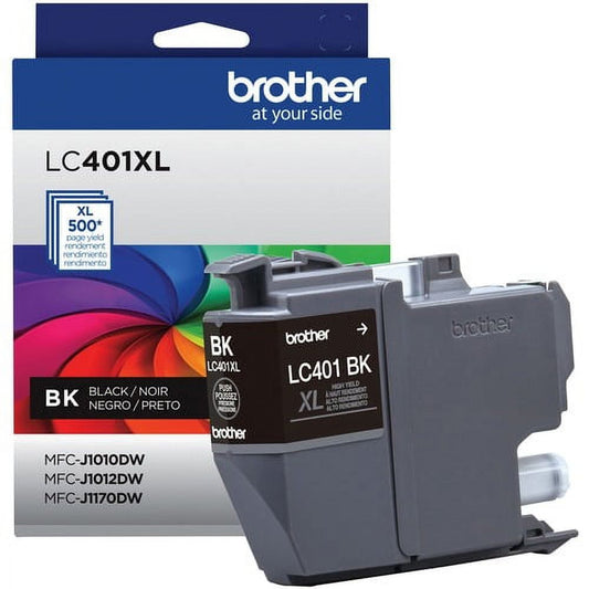 Brother LC401XLBKS Original High Yield Inkjet Ink Cartridge - Single Pack - Black - 1 Pack - 500 Pages | Bundle of 2 Each