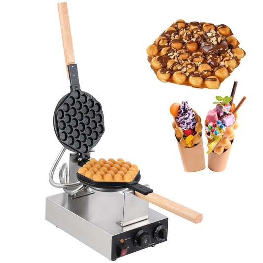 Bubble Waffle Maker 1400W/2800W Electric Bubble Waffle Maker Machine Non-stick Egg Waffle Maker Bubble Waffle Baker for Home and Commercial Use