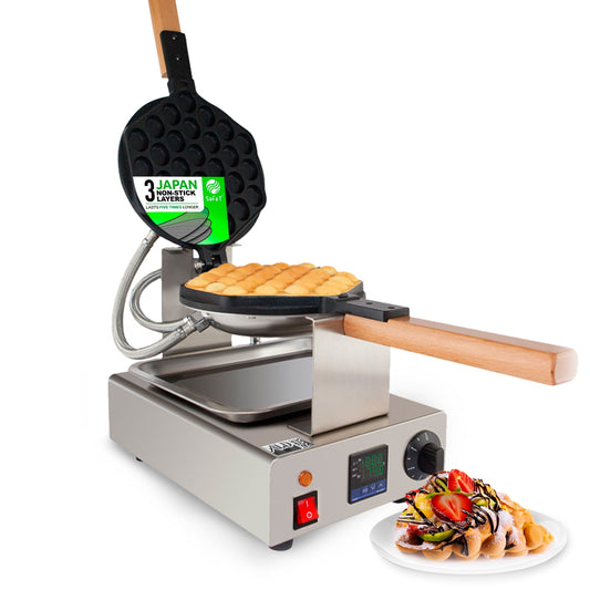 Bubble Waffle Maker | Egg Waffle Maker | Professional Rotated Bubble Waffle Machine | Improved Digital Thermostat Voltage: 110V