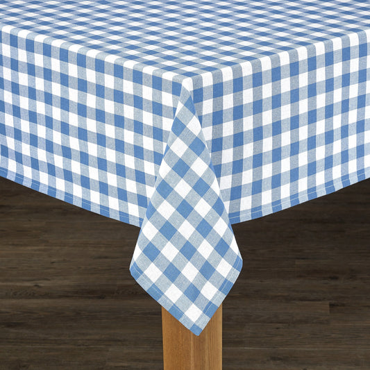 Conventry Navy Buffalo Check 100% Cotton Tablecloth 60"X104"