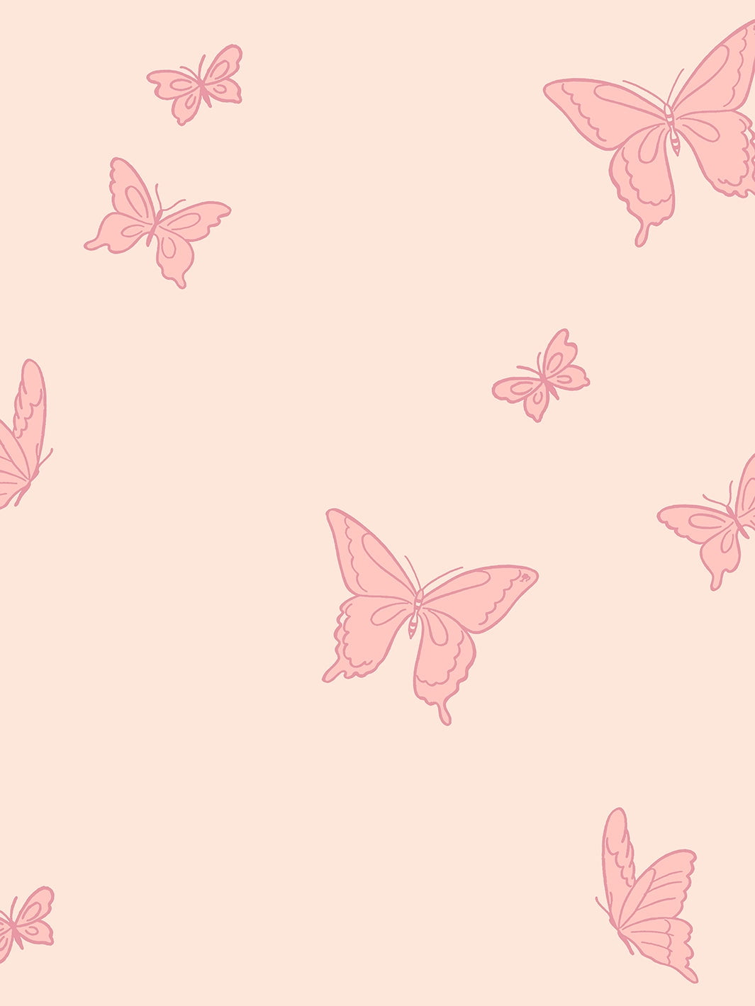 Butterfly Removable Vinyl Wallpaper by Babie - Peach