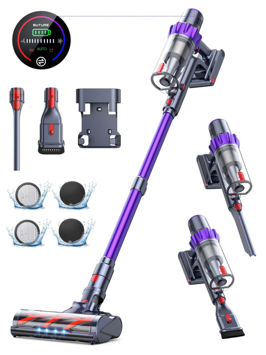 Buture VC70 Cordless Stick Vacuum Cleaners 55mins 450W 40KPa with Touch Display Powerful Lightweight Vacuum Cleaner for Carpets Floors Pet Hair Home
