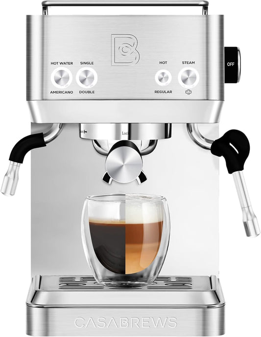4700Gense 20-ar Espresso Machine with Milk Frother and Hot Water Wand, Adjustale Temperature, I for Americano, tte, Cappuccino