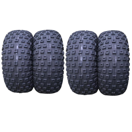 CHEERFUN [Set of 4] 145/70-6 Tubeless Sport ATV Tires, Durable Off-Road Tires, PSI: 14