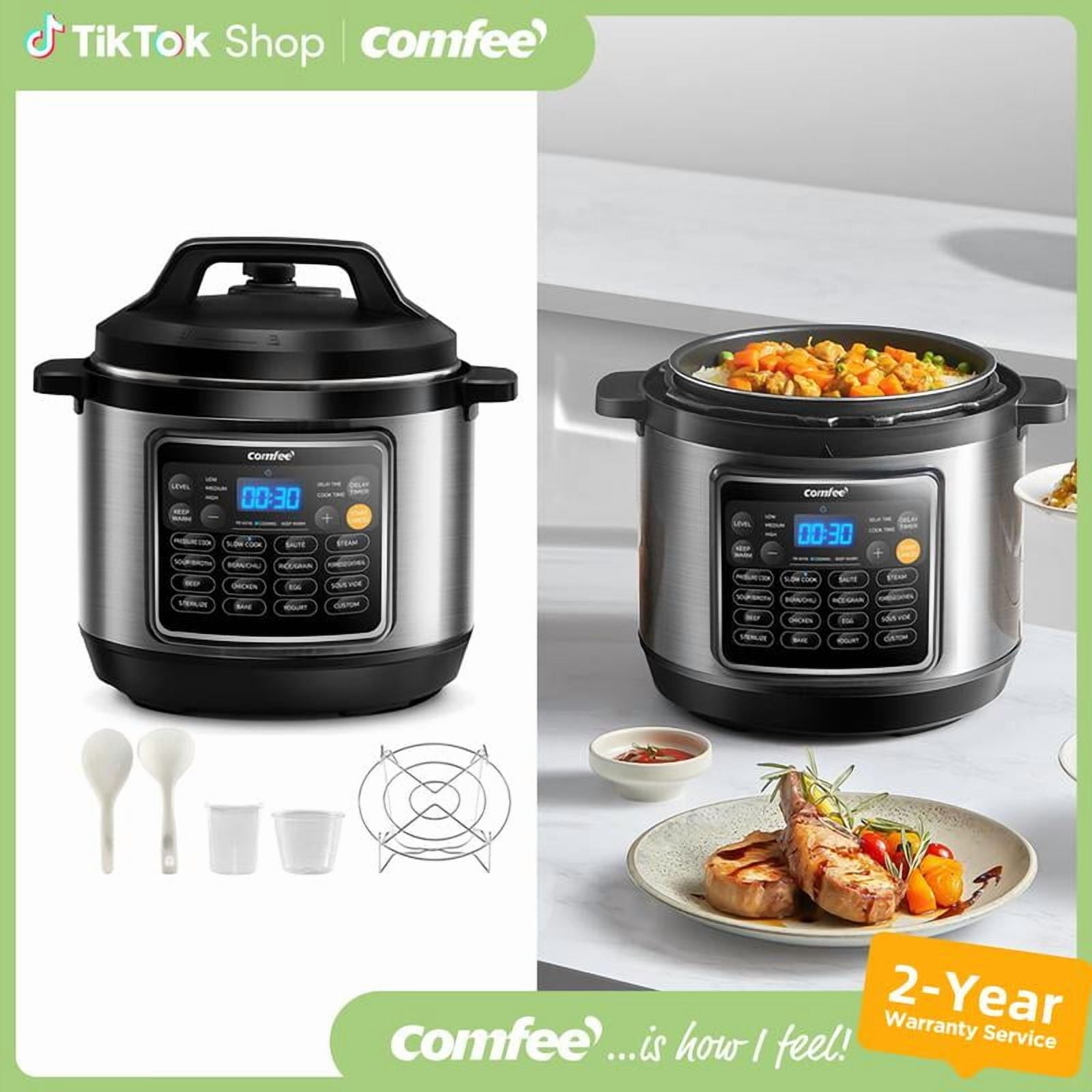 COMFEE 16 in 1 Electric Pressure Cooker, Deals for you Days, gift, Instant Multi Cooker Non-Stick Pot Sauté Steamer Stainless Steel with Digital Clock, 8 Quarts Capacity
