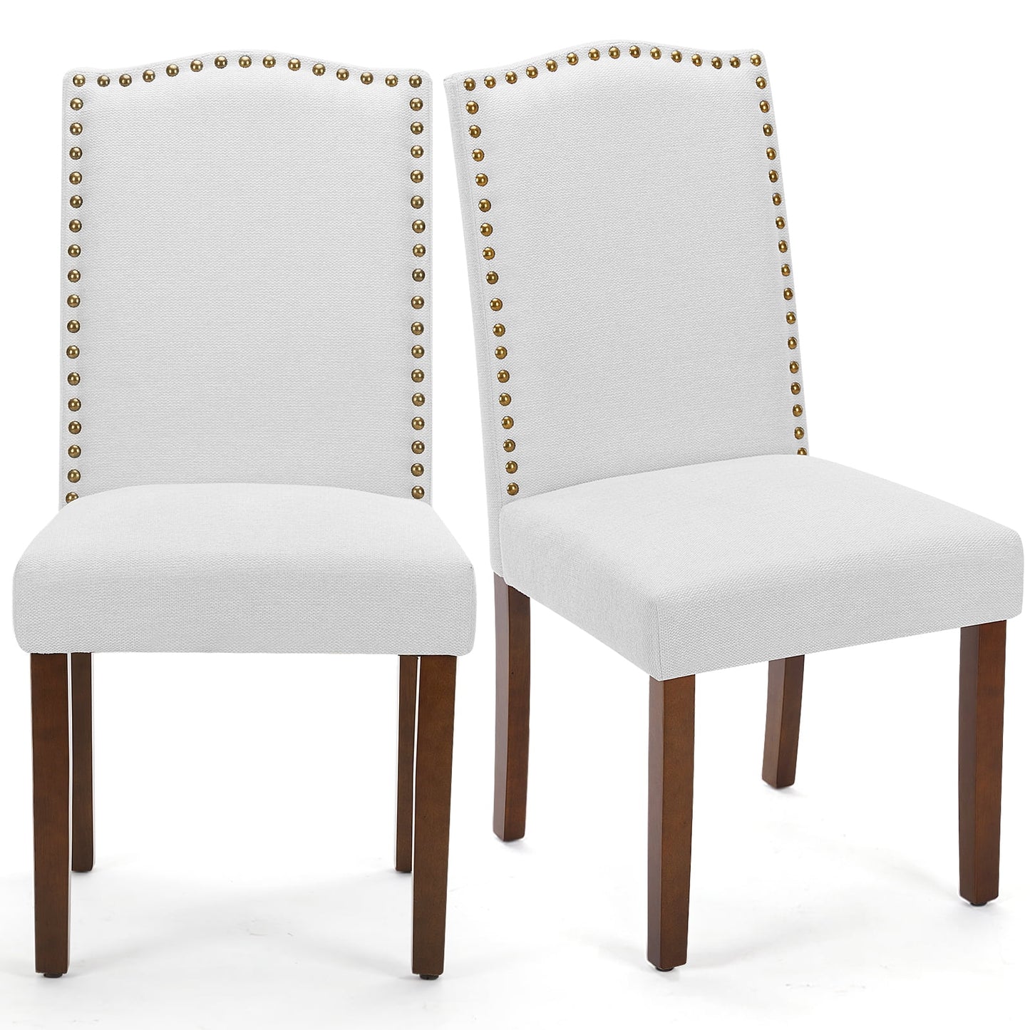 CONCETTA Juego de 2 Sillas de Comedor, Sillas de Cocina Tapizadas en Tela, Beige