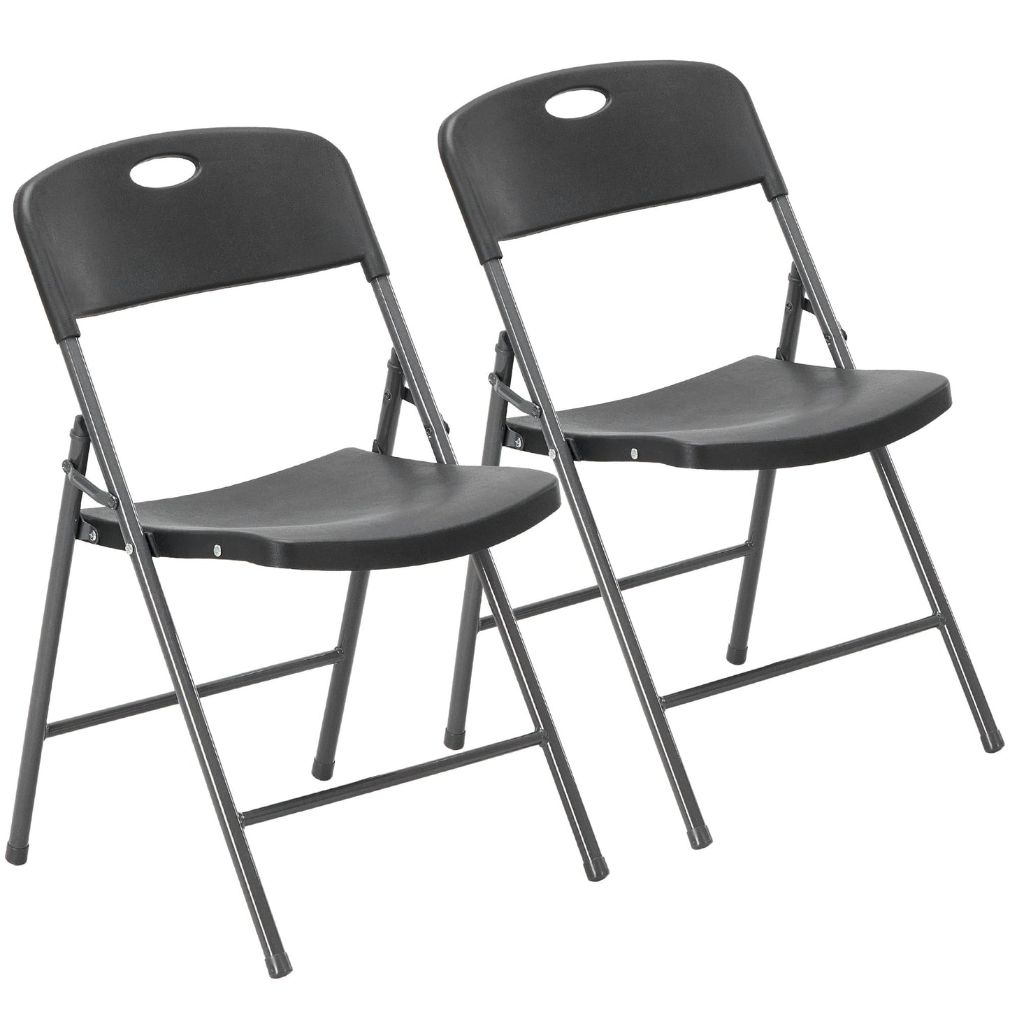 CONCETTA Silla Plegable de PlÃ¡stico de 2, Capacidad de Carga de 375 Lb, Ligera para Interior/exterior, Negra