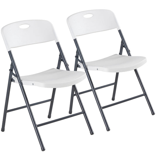 CONCETTA Plastic Folding Chair Of 2, 375LB Load Capacity, Lightweight for Indoor/Outdoor, White