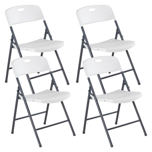 CONCETTA Plastic Folding Chair Of 4, 375LB Load Capacity, Lightweight for Indoor/Outdoor, White