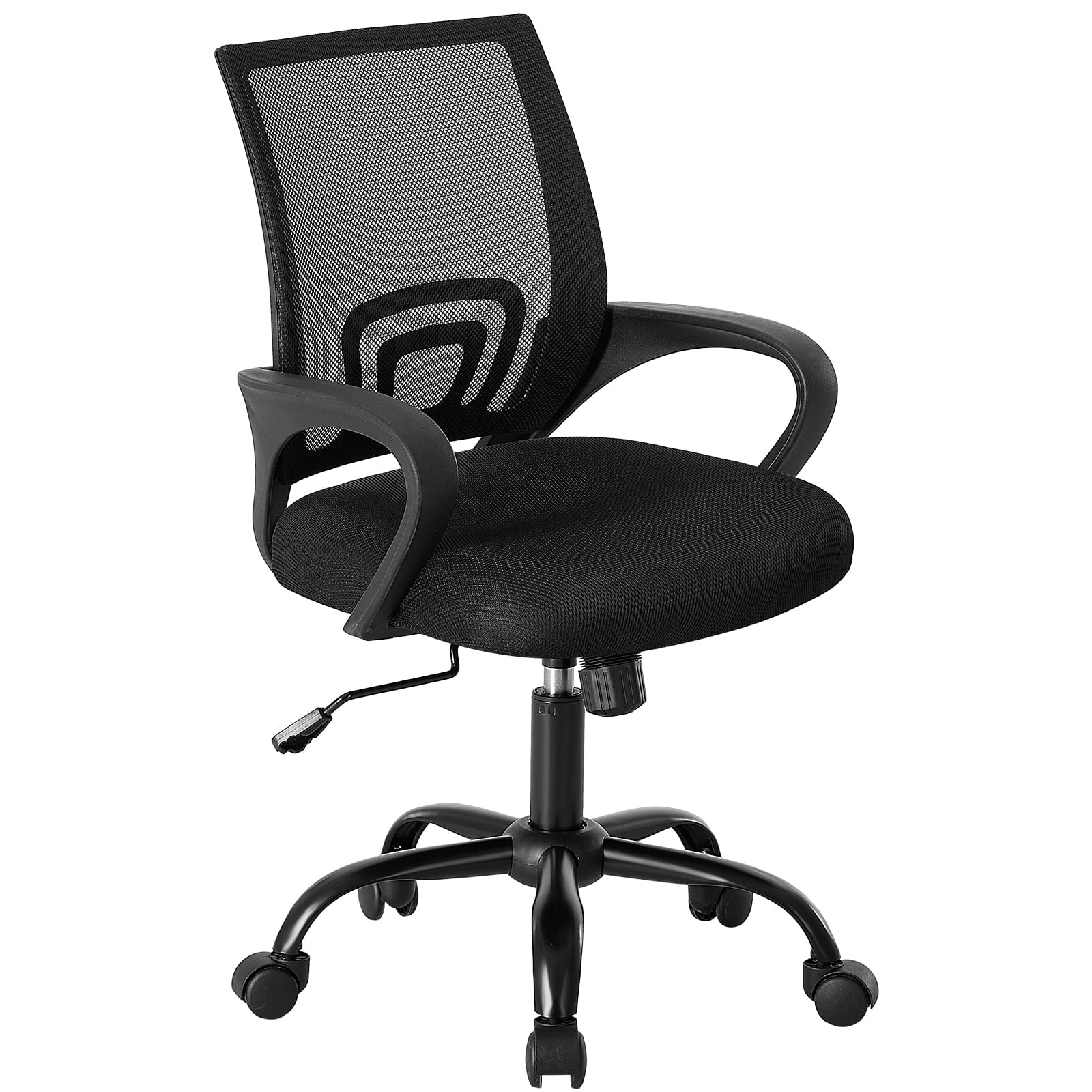 CONCETTA Set of 2 Home Office Computer Chair, With Lumbar Support, Adjustable Height, Fixed Armrests, Suitable For Meeting Rooms, 360Â°Rotation, For Adults, Black