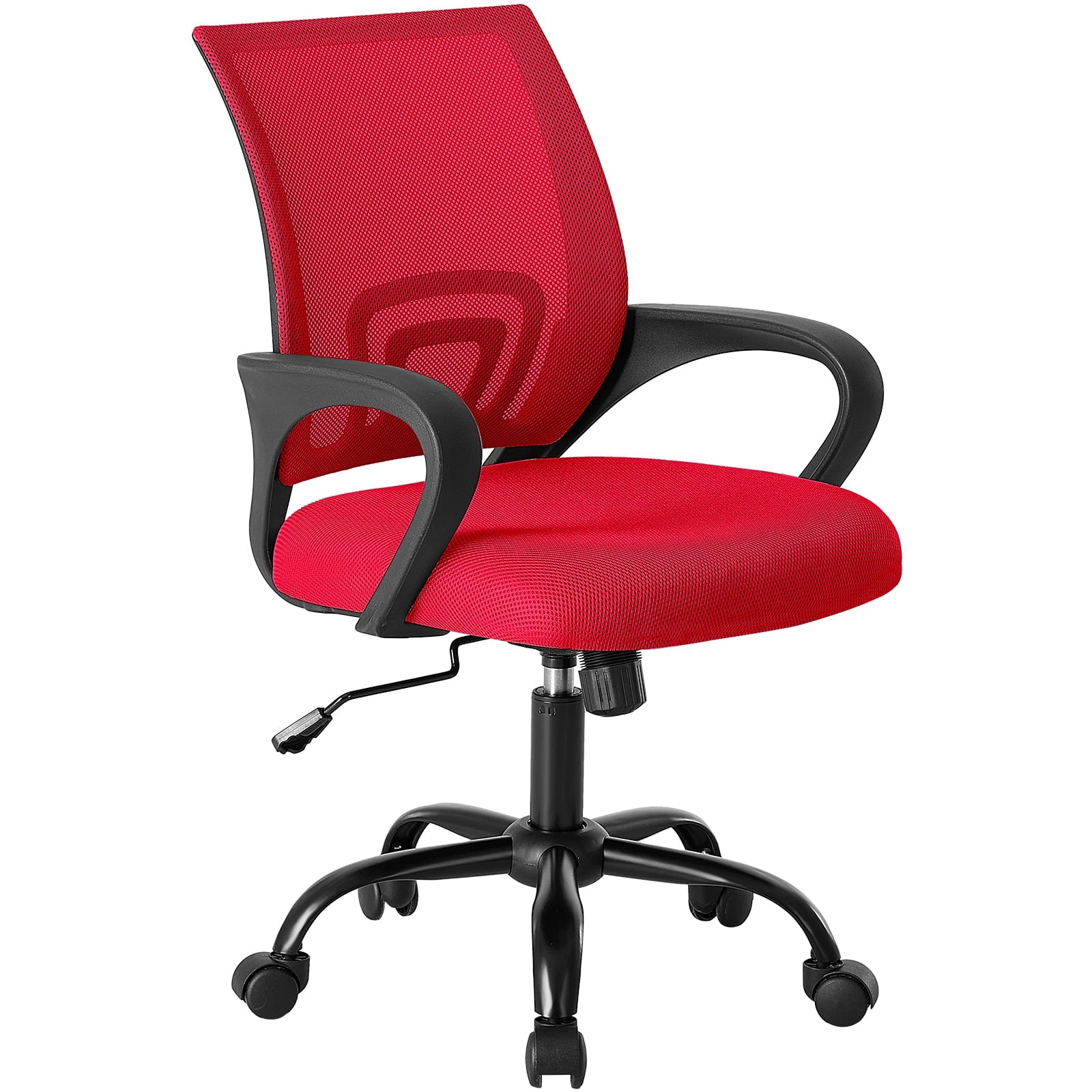 CONCETTA Set of 2 Home Office Computer Chair, With Lumbar Support, Adjustable Height, Fixed Armrests, Suitable For Meeting Rooms, 360Â°Rotation, For Adults, Red