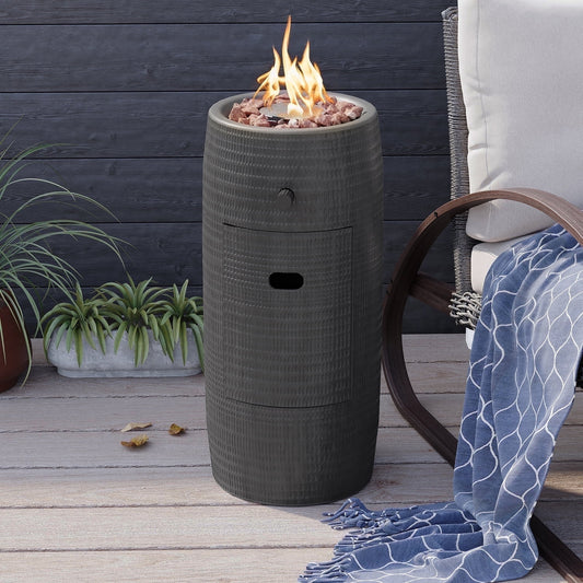 COSIEST 15,000 BTU 11-inch Round Outdoor Propane Fire Pit Table,Free Lava Rocks